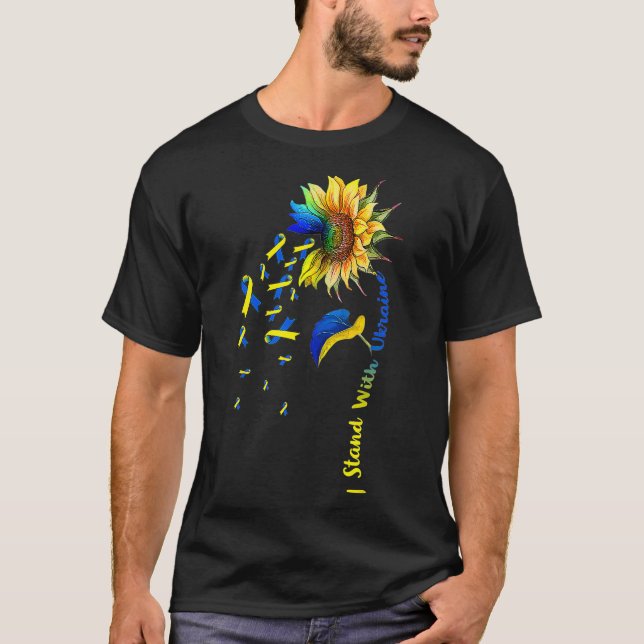 Sunflower Lovers Ukraine Flag Power Support Ukrain T-Shirt (Front)