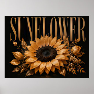 Sunflower Luxury Botanical Floral Wall Art