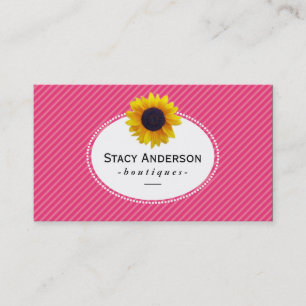 Sunflower Magenta Stripes Business Card
