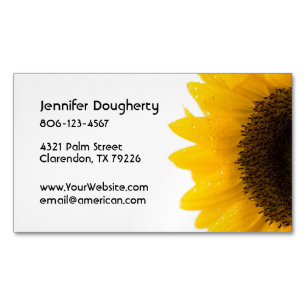 Sunflower Magnetic Business Card