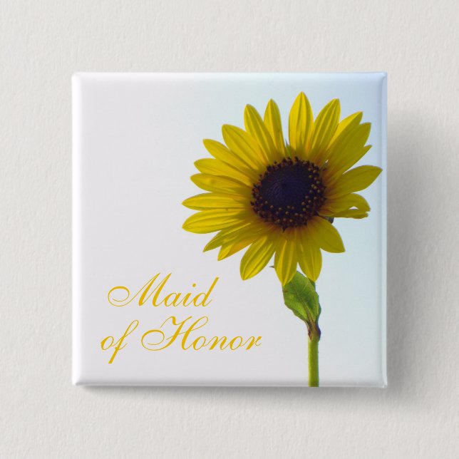 Sunflower Maid of Honour Pin (Front)