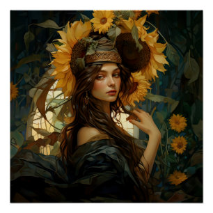 Sunflower Maiden Deluxe Poster
