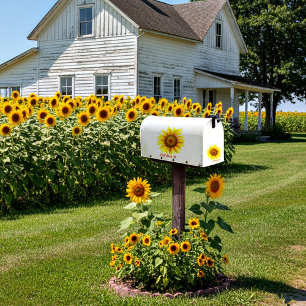 Sunflower mailbox sticker