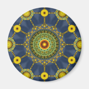 Sunflower Mandala Array Magnet