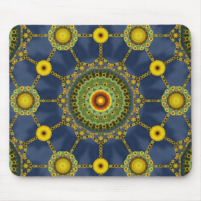 Sunflower Mandala Array Mousepad (Front)