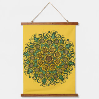 Sunflower Mandala Nature Lover Sunflowers Floral Hanging Tapestry