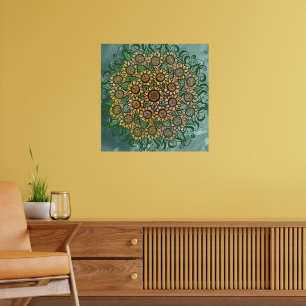 Sunflower Mandala Nature Lover Sunflowers Floral Poster