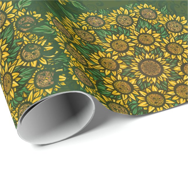 Sunflower Mandala Wrapping Paper (Roll Corner)