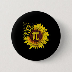 Sunflower Math Nerd Teacher Shirt  6 Cm Round Badge