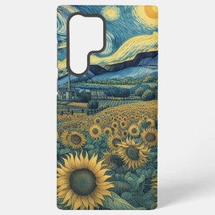 Sunflower Meadow in the Starry Night Samsung Galaxy Case