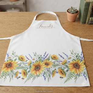 Sunflower Meadow Script Quote Friends Gift Apron