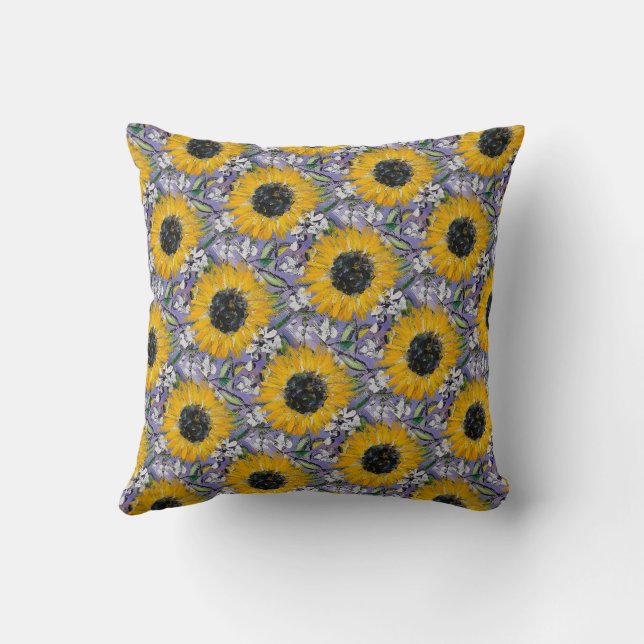 Sunflower Medley Throw Pillow (Back)