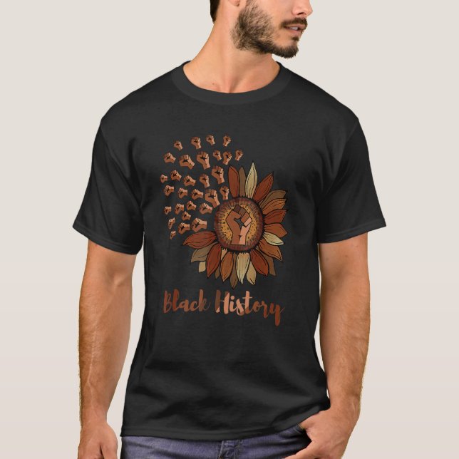Sunflower Melanin African American Black History M T-Shirt (Front)