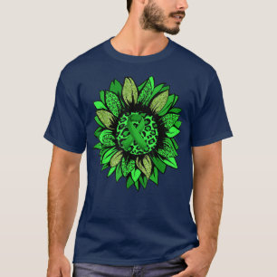 Sunflower Mental Health Awareness Green Ribbon 644 T-Shirt