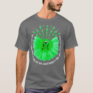 Sunflower Mental Health Awareness Green Ribbon In T-Shirt