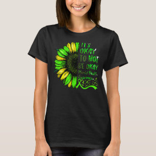 Sunflower Mental Health Awareness Green Ribbon T-Shirt