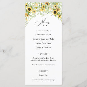 Sunflower Menu