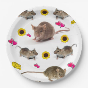 Sunflower Mice Paper Plates