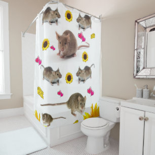 Sunflower Mice Shower Curtain