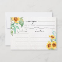 Sunflower minimalist recipe card