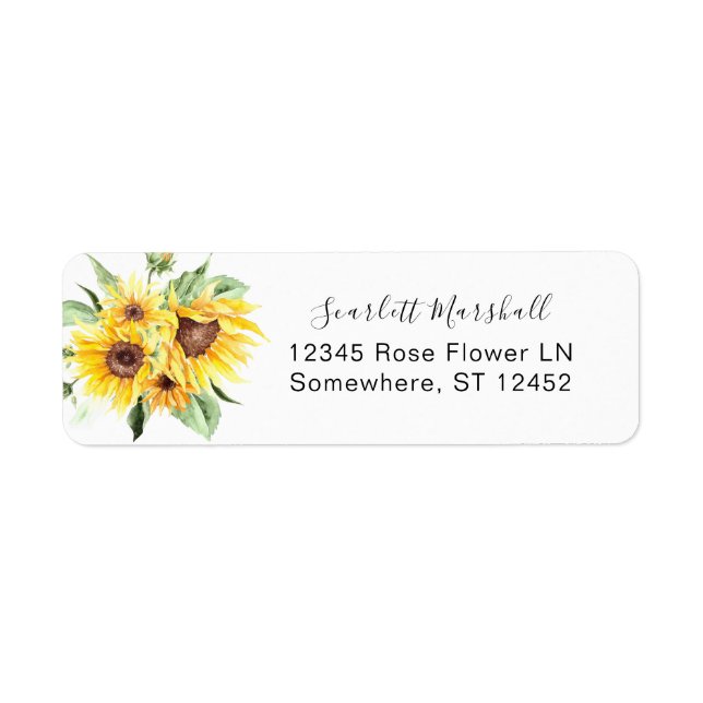 Sunflower MOD Floral Return Address (Front)