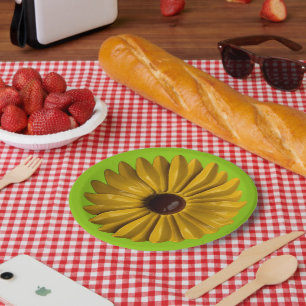 Sunflower MOD Flower Floral Spring Garden Party Paper Plate