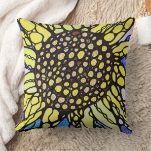 Sunflower Modern Art Handmade Painting Cushion