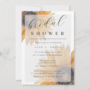 Sunflower Modern Bridal Shower Invitation