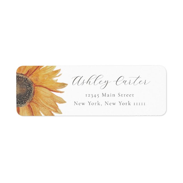 Sunflower Modern Chic Return Address Label (Front)