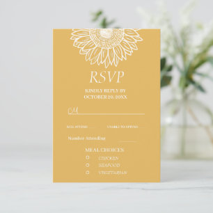 Sunflower Modern Garden Floral RSVP Card