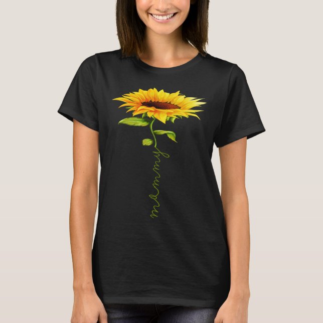 Sunflower Mommy Mother's Day Floral Funny Matching T-Shirt (Front)