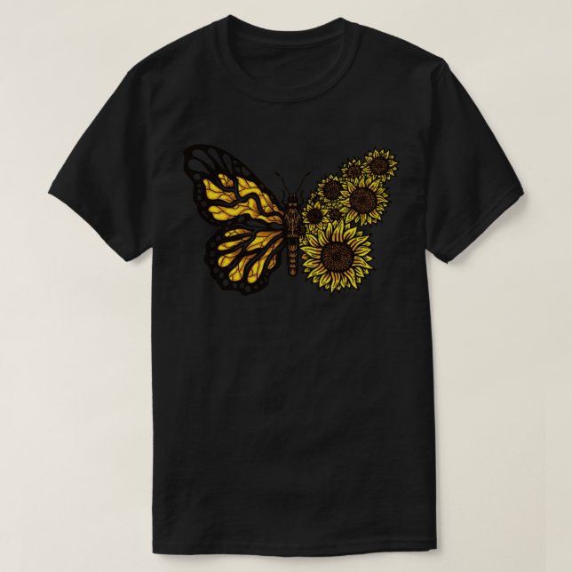 Sunflower monarch butterfly  T-Shirt (Design Front)