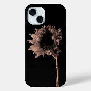 Sunflower - Monochrome Fine Art Photograph iPhone 15 Case