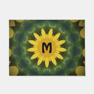 Sunflower Monogram Doormat
