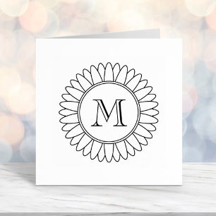 Sunflower Monogram Initial Self-inking Stamp