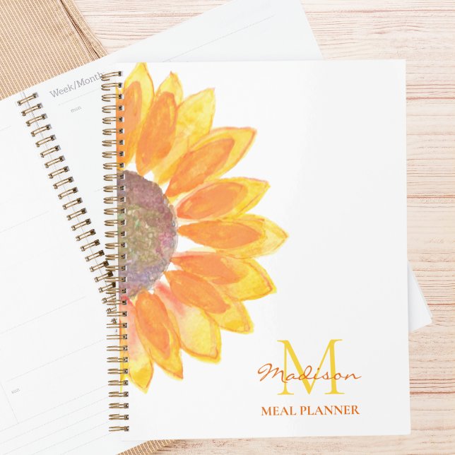 Sunflower Monogram Meal Planner (Creator Uploaded)