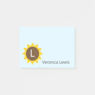 Sunflower Monogram Post-it Notes