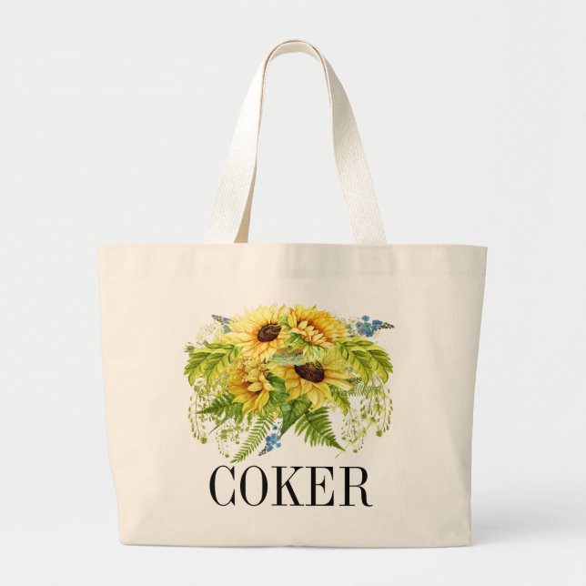 Sunflower Monogram Tote (Front)