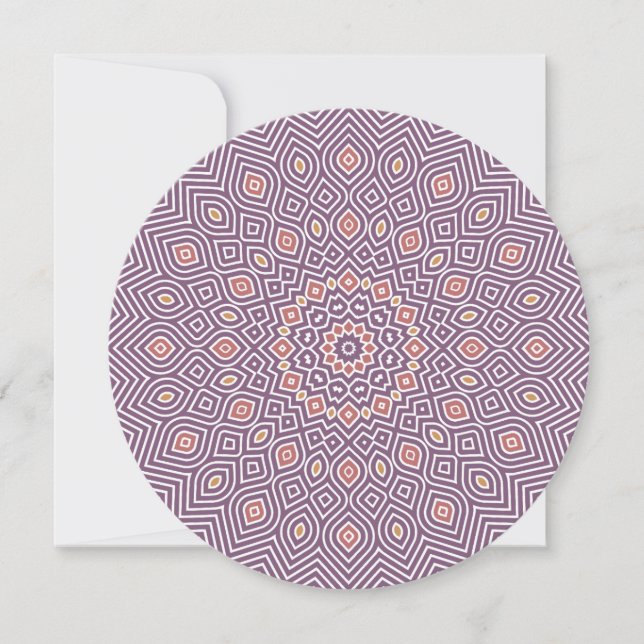 Sunflower Mosaic Round Invitation in Ultraviolet (Front)