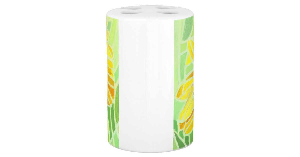 Sunflower Mosaic Toothbrush Set Bath Accessory Set Zazzle
