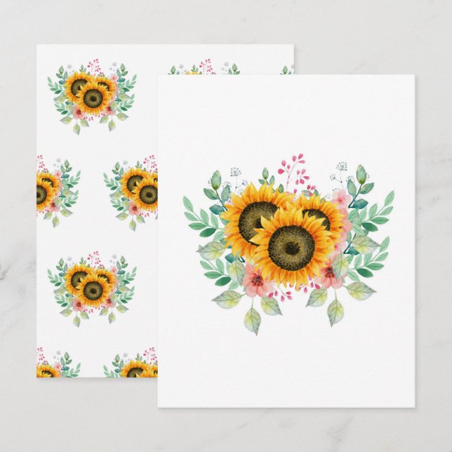 Sunflower Mothers Day Flat Card (Front/Back)