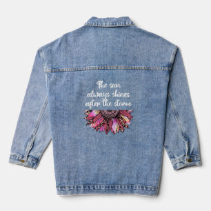 Sunflower motivational quote denim jacket
