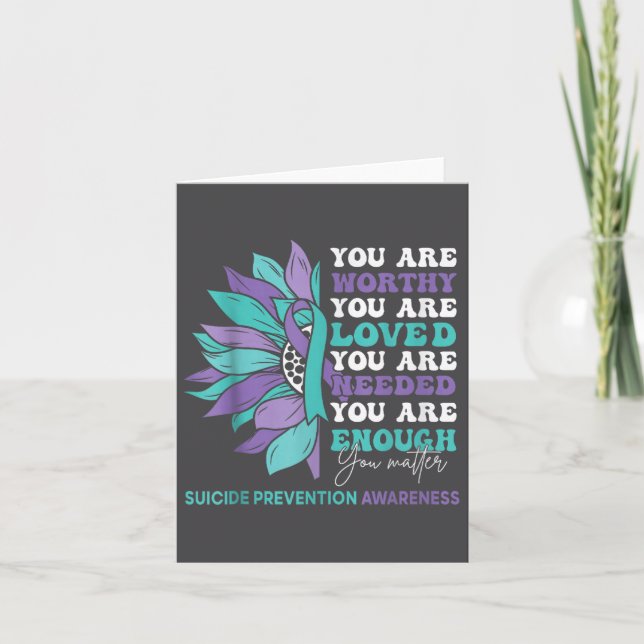 Sunflower Motivational Suprt Suicide Prevention Aw Card (Front)