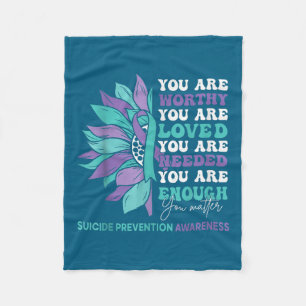 Sunflower Motivational Suprt Suicide Prevention Aw Fleece Blanket