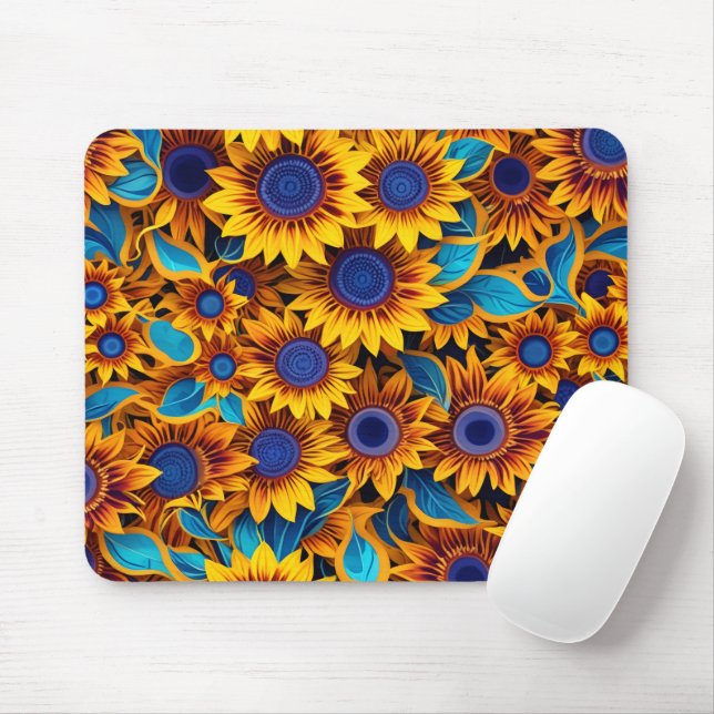 Sunflower Mouse Pad (With Mouse)