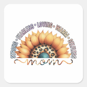 Sunflower Mum Square Sticker