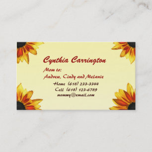 Sunflower Mummy Calling Card