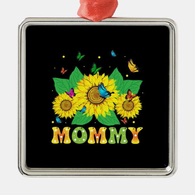 Sunflower Mummy Metal Tree Decoration (Front)