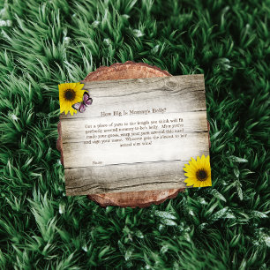 Sunflower Mum's Belly Size Baby Shower Game   Pink Invitation