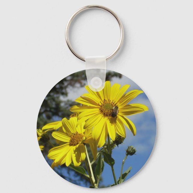 sunflower n bumblebee key ring (Front)